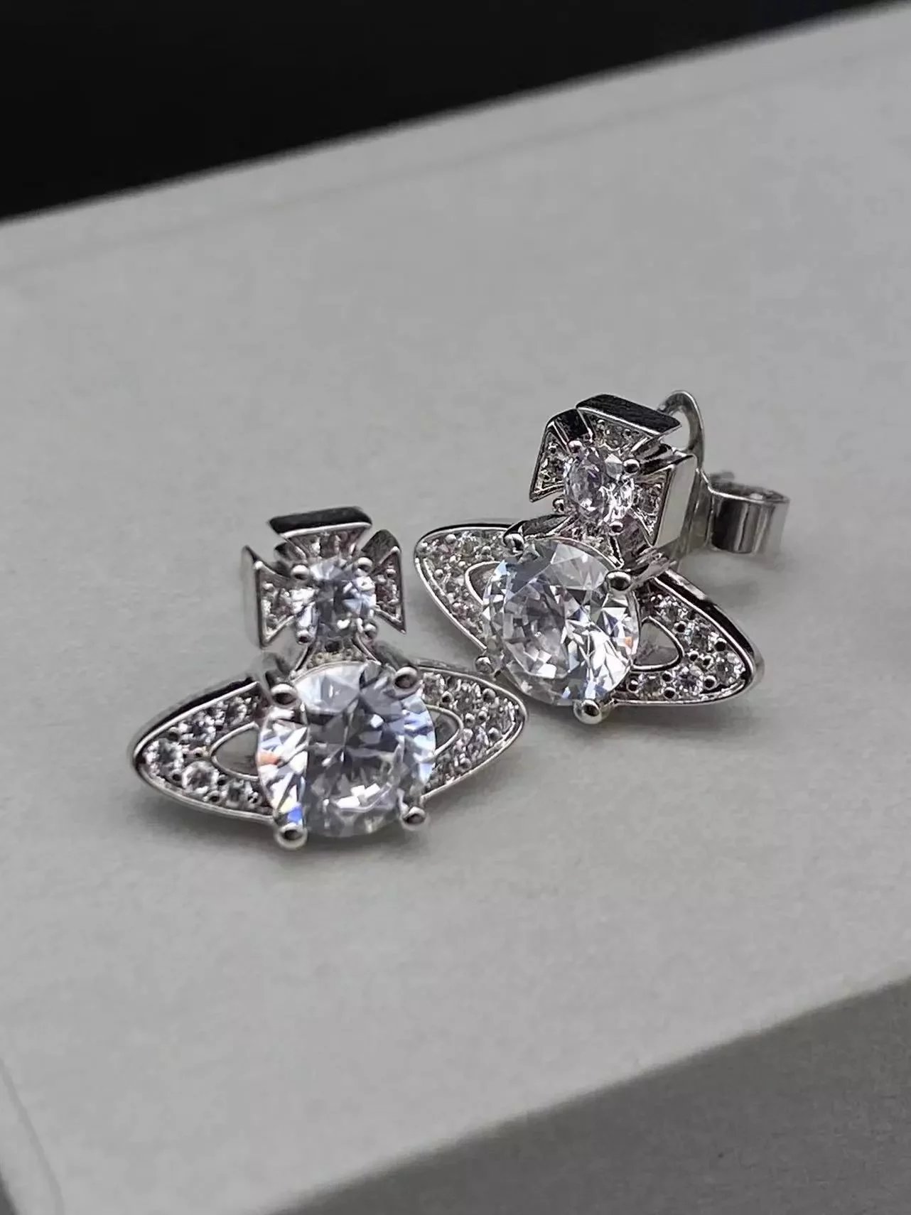 Diamond-Studded Earrings, Top Version, Ins Viral Hot Style