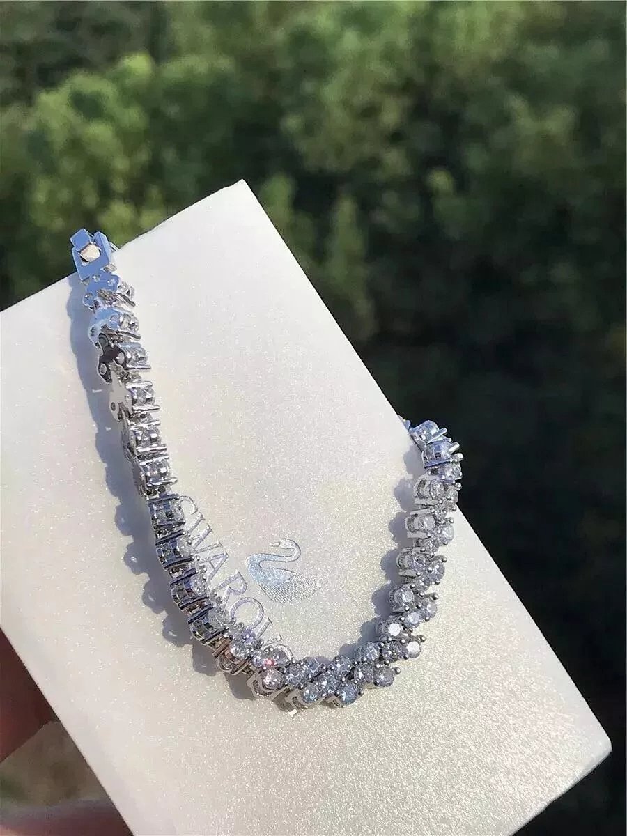Swarovski Crystal Tennis Bracelet Silver Jewelry Bracelets product detail 2 in Litbuy spreadsheet finds