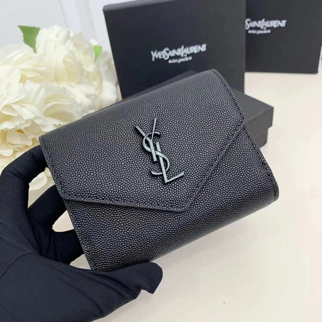 Black YSL Monogram Wallet