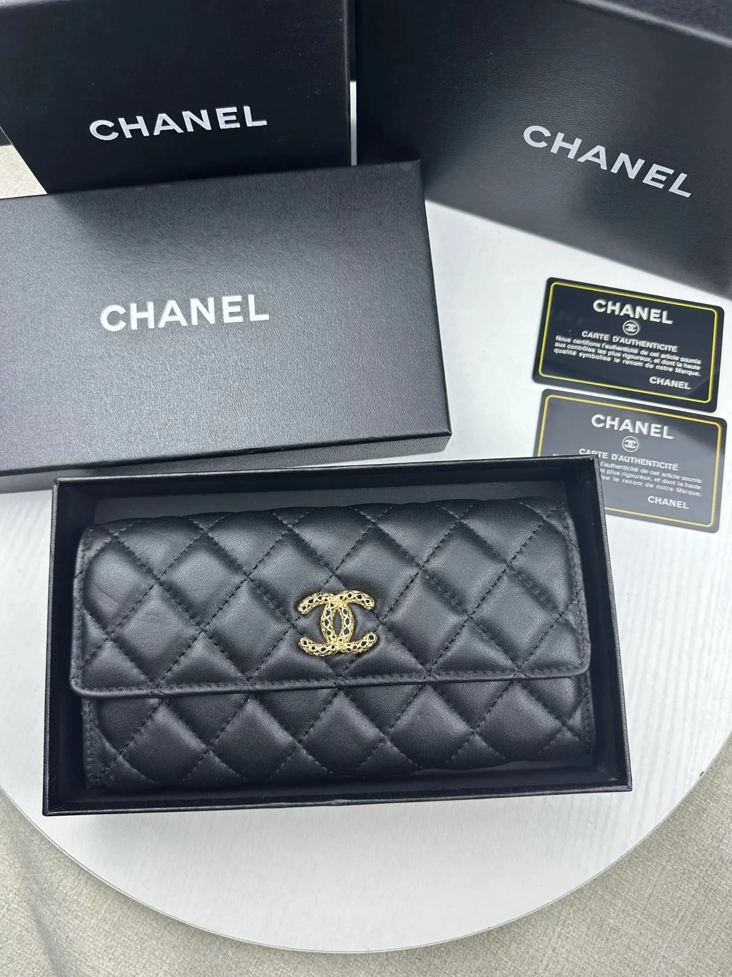 Black Quilted Leather Wallet