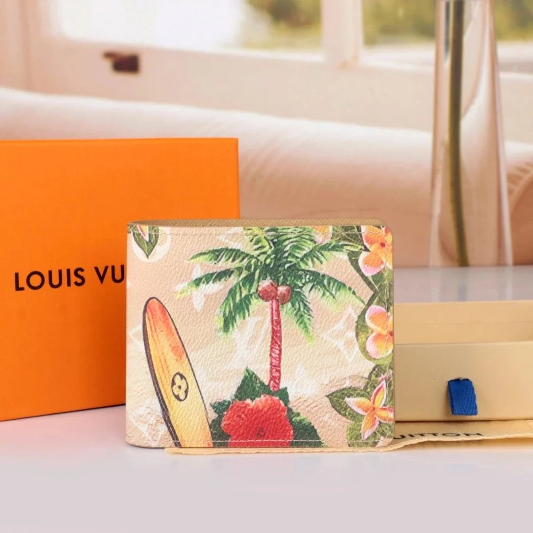 Louis Vuitton Monogram Surfin' Multiple Wallet Monogram Canvas Beige
