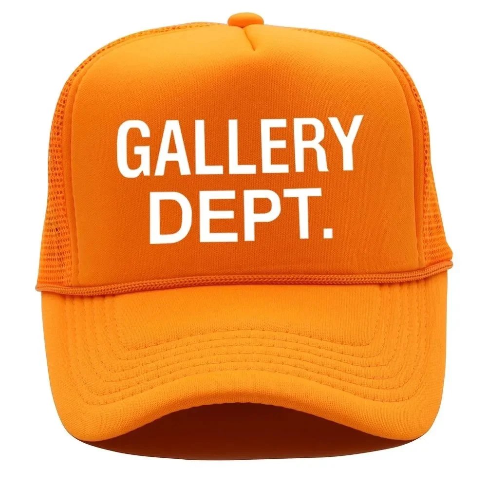 White Text Six-Line String Cap - Orange Yellow