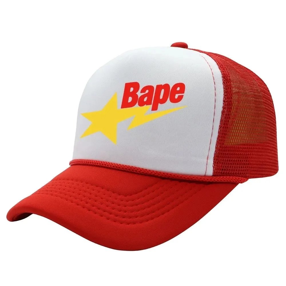 Gold Star Six-Line String Cap - Red White
