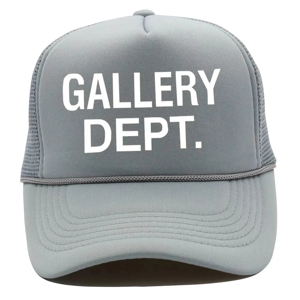 White Text Six-Line String Cap - All Grey