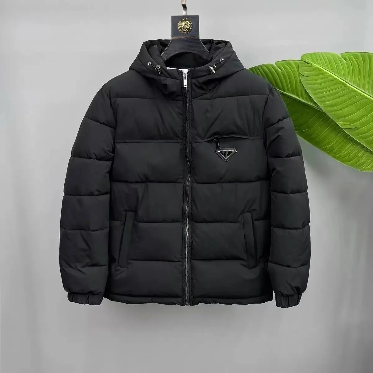 Prada Puffer Jacket Black Hooded Down Coat