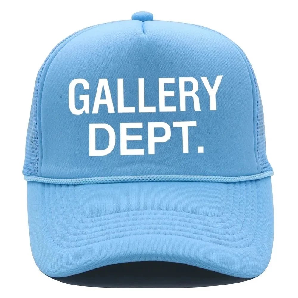 White Text Six-Line String Cap - All Blue