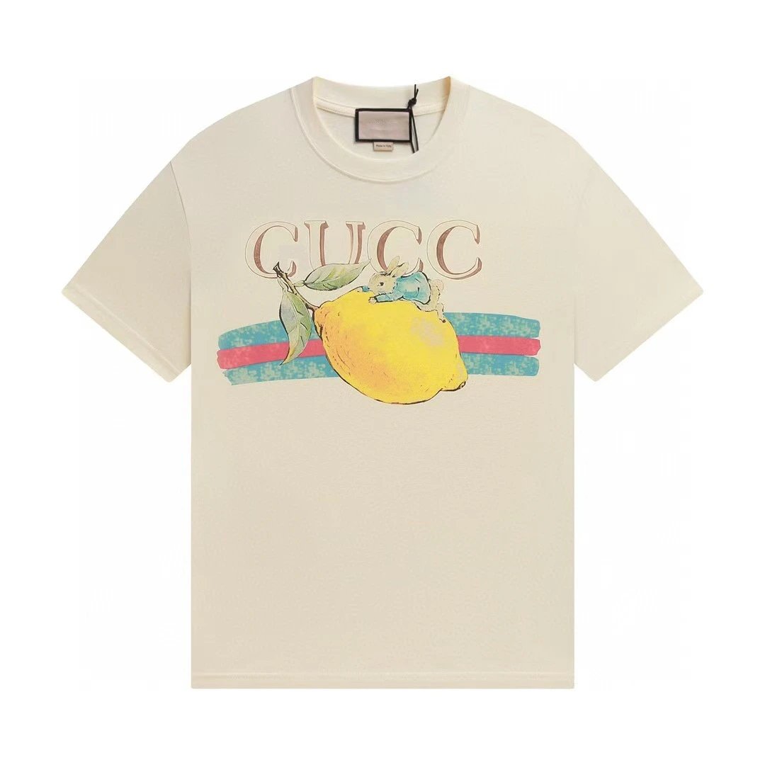 Gucci Lemon Print Cream Graphic T-Shirt