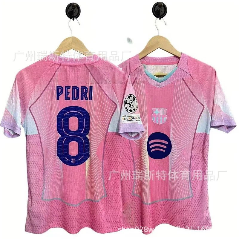 FC Barcelona x UEFA Champions League 2021-22 Third Jersey Pink Lewandowski #9 - 4
