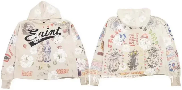 Unbranded Hoodies & Sweatshirts Distressed Graphic Print Hoodie product detail image 18