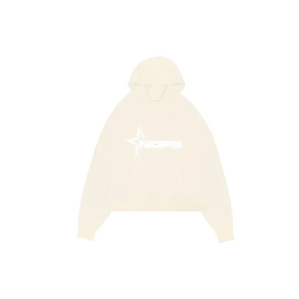 Nops Star Logo Oversized Hoodie Beige - 1
