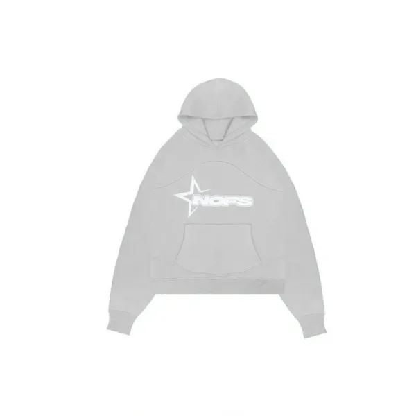 NOFS Star Logo Oversized Hoodie Gray - 1