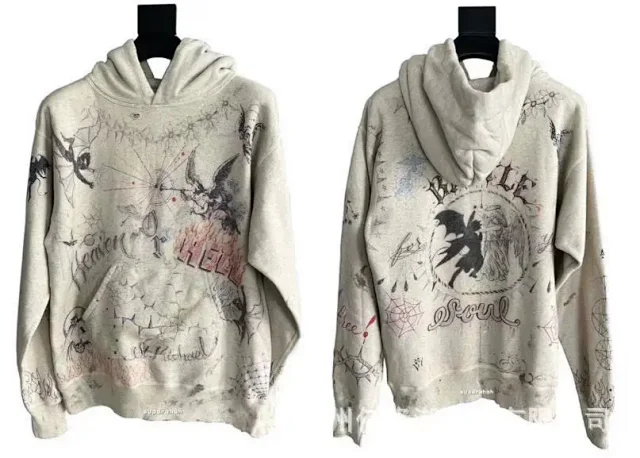 Unbranded Hoodies & Sweatshirts Distressed Graphic Print Hoodie product detail image 20