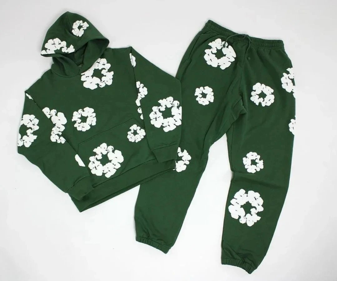 Design Floral Print Purple Sweatpants - 11
