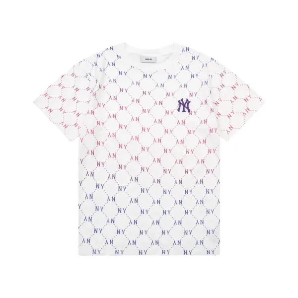 MLB New York Yankees Paisley Logo White T-Shirt - 4