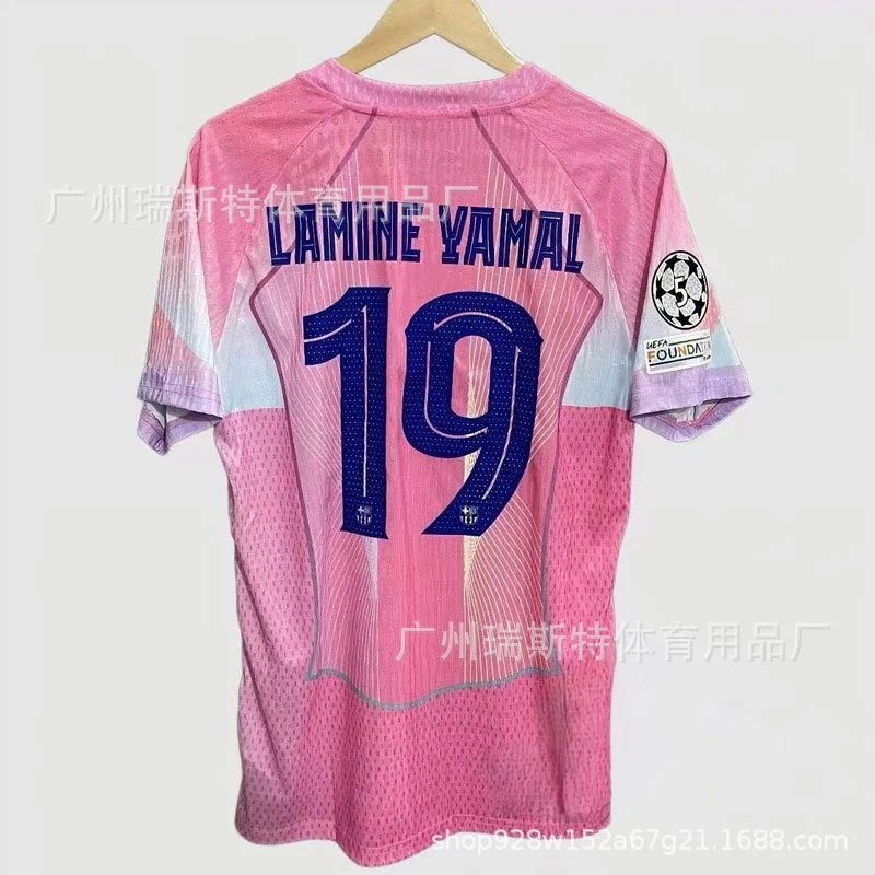 FC Barcelona x UEFA Champions League 2021-22 Third Jersey Pink Lewandowski #9 - 5