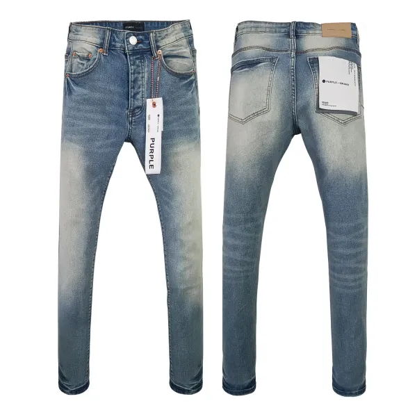 Purple Brand Logo-Print Light Wash Jeans - 20