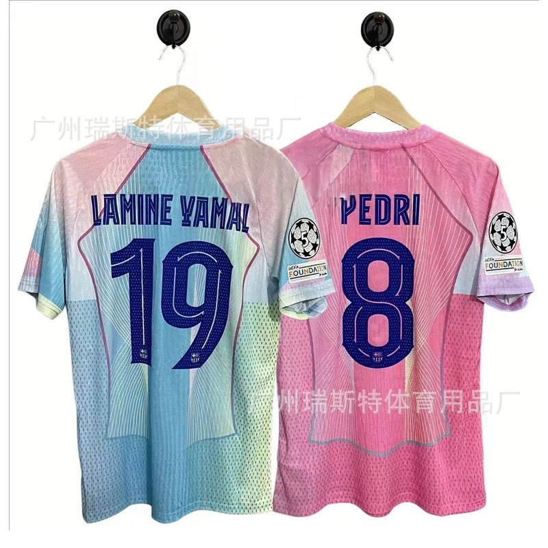 FC Barcelona x UEFA Champions League 2021-22 Third Jersey Pink Lewandowski #9 - 2