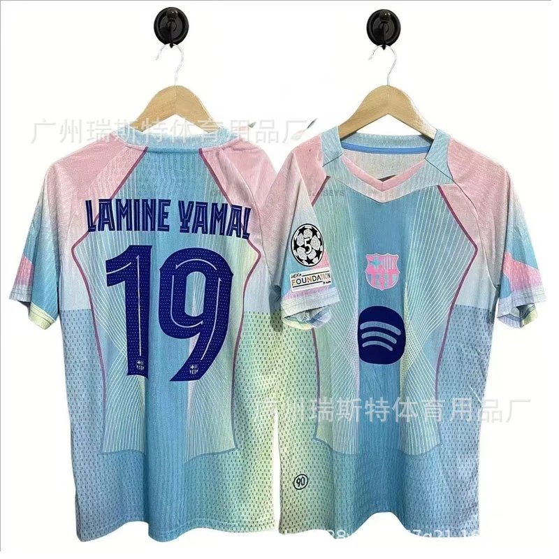 FC Barcelona x UEFA Champions League 2021-22 Third Jersey Pink Lewandowski #9 - 6