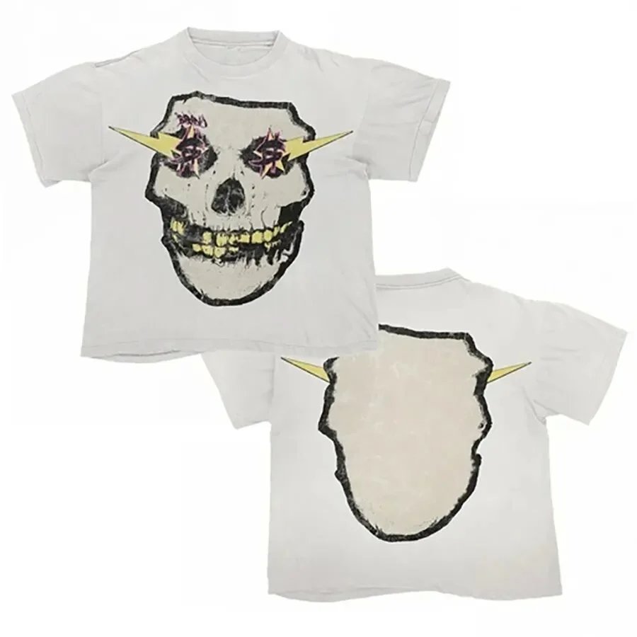 Design Graphic Face Print White T-Shirt Tops.t Shirts - 10