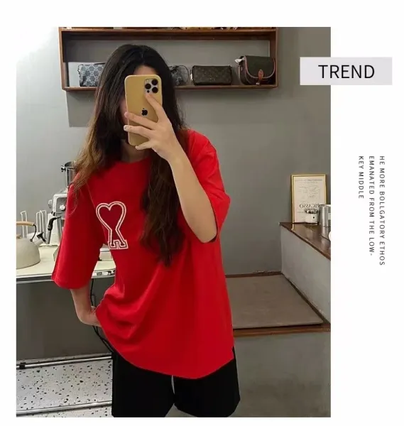 Ami Paris Heart Logo Navy T-Shirt - 15