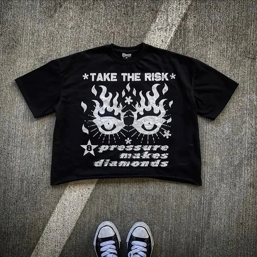 Design Graphic Face Print White T-Shirt Tops.t Shirts - 8