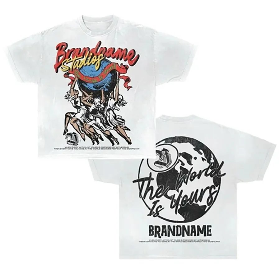 Design Graphic Face Print White T-Shirt Tops.t Shirts - 11