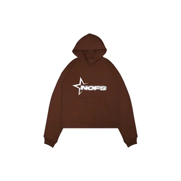 NOFS Star Logo Brown Hoodie - 1