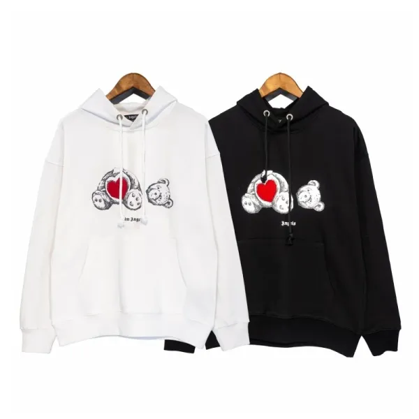 Angels Bear Embroidered Orange Hoodie - 19