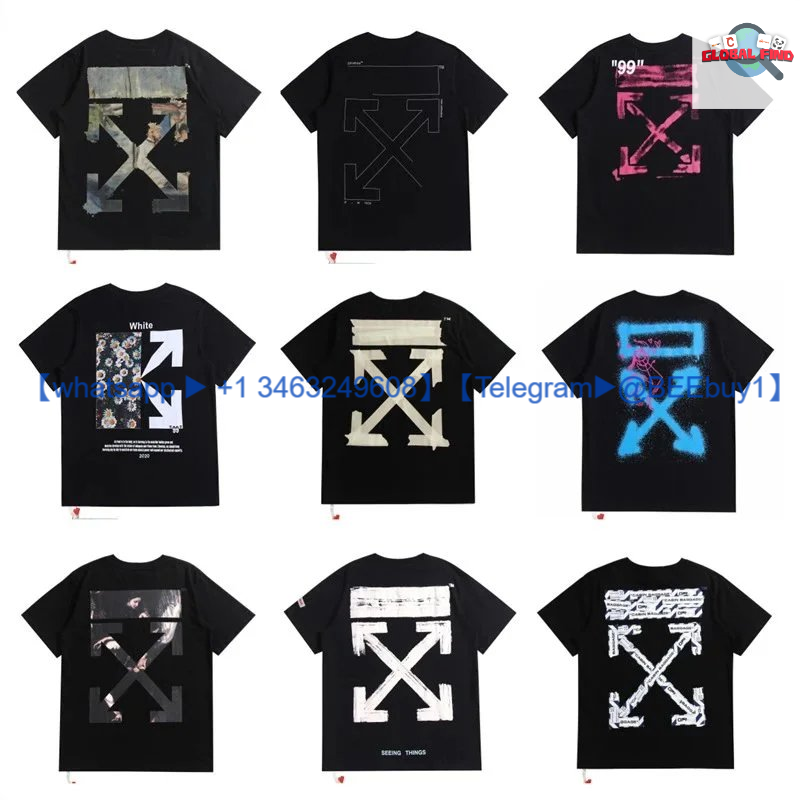 Off-White Black T-Shirts with Arrow Prints