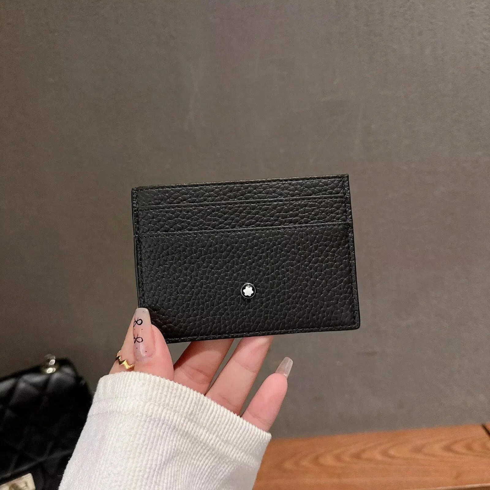 Other Card Holder Grained Leather Black