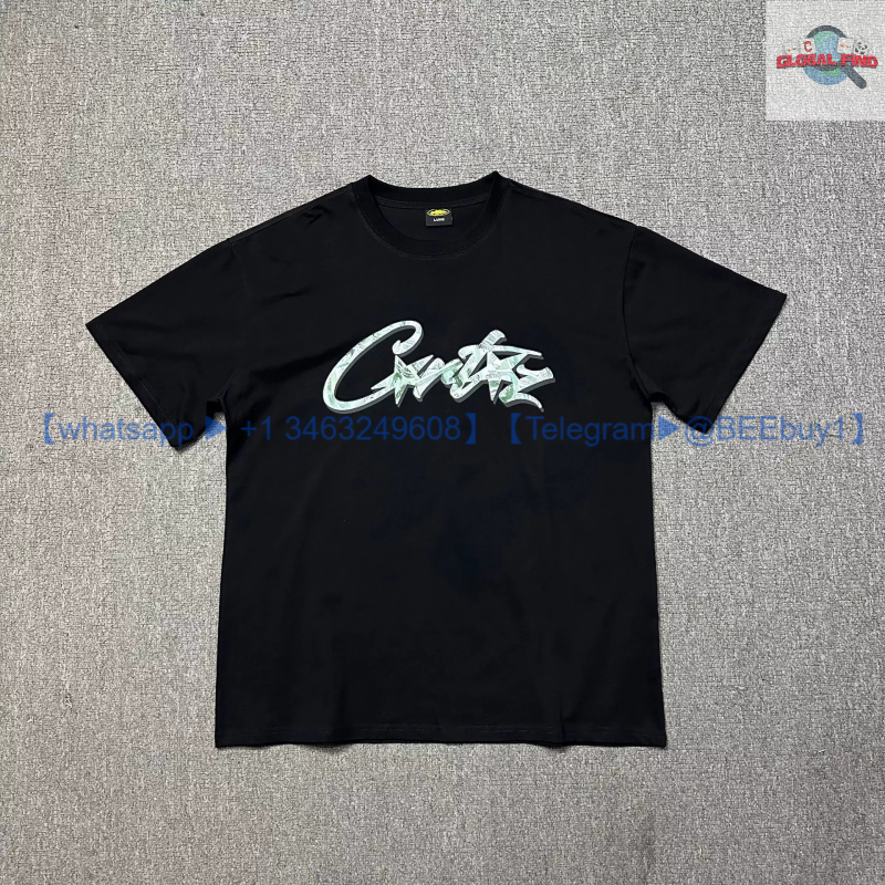 Black T-Shirt with Cursive 'Crate' Graphic