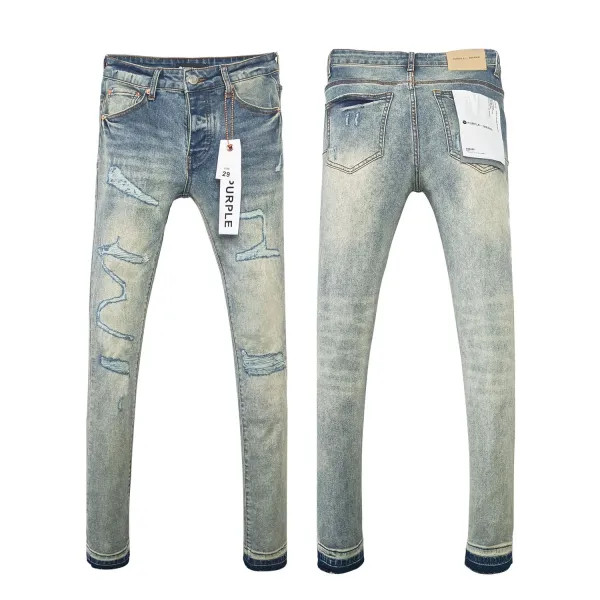 Purple Brand Logo-Print Light Wash Jeans - 18