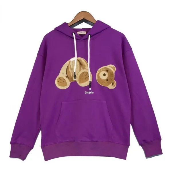 Angels Bear Embroidered Orange Hoodie - 29
