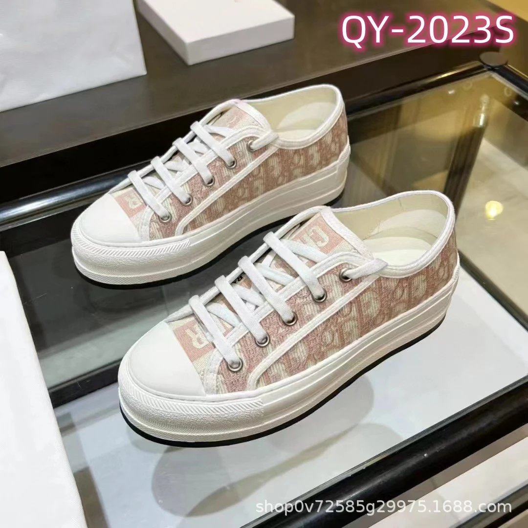 Hot Dior Walk'n'Dior Pink Oblique Jacquard Platform Canvas Sneakers