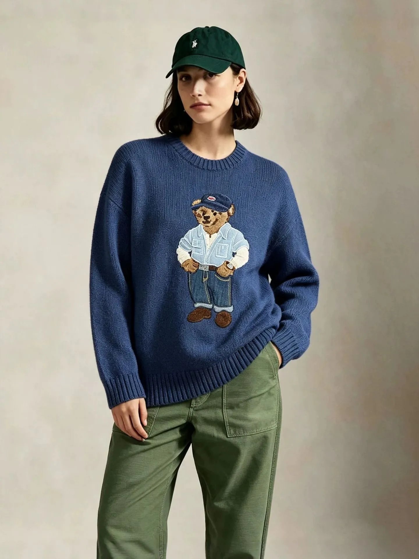 Polo Ralph Lauren Burgundy Teddy Bear Knit Sweater