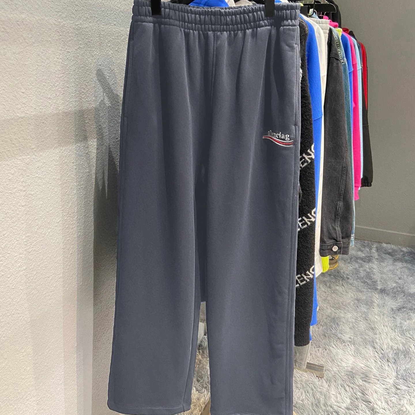 Unbranded Trousers Drawstring wide-leg with embroidered stripe detail image 2
