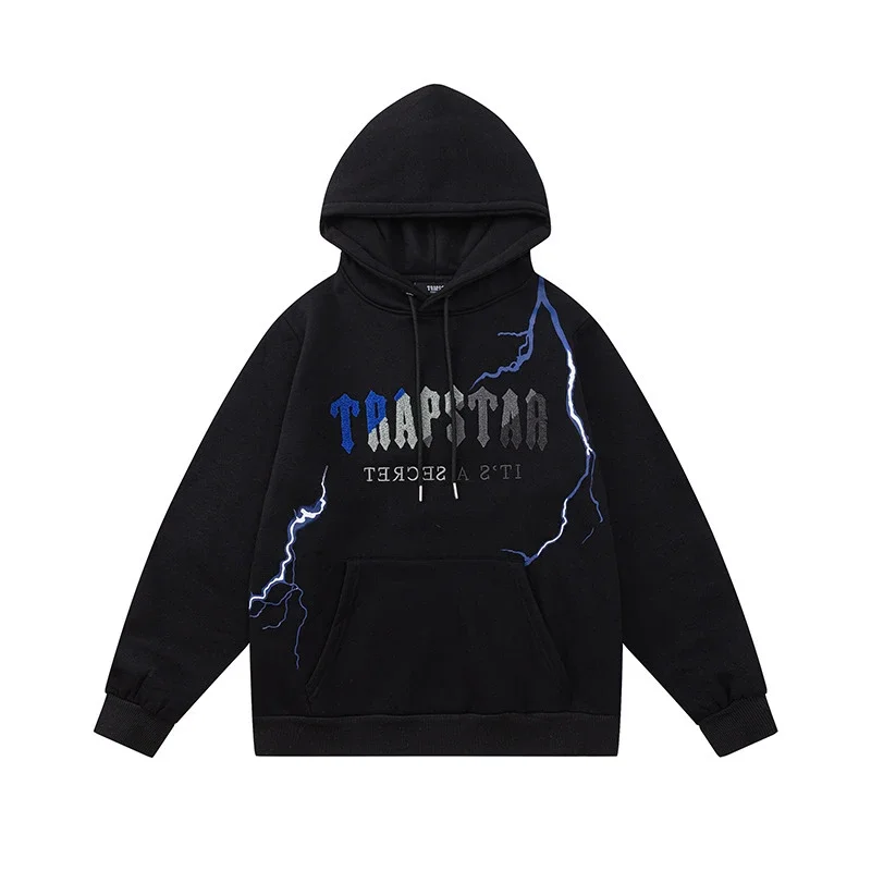 Gradient letter tiger head embroidery hooded sweatshirt + long pants sports suit