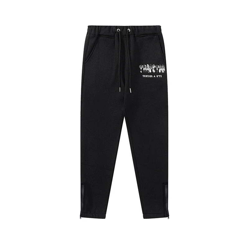 Gradient letter tiger head embroidery hooded sweatshirt + long pants sports suit