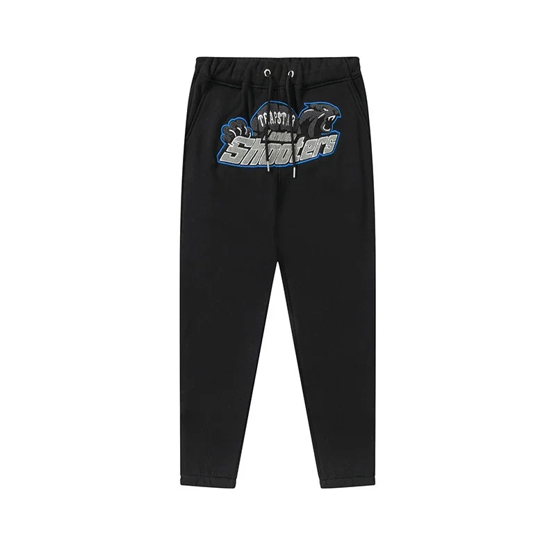 Gradient letter tiger head embroidery hooded sweatshirt + long pants sports suit