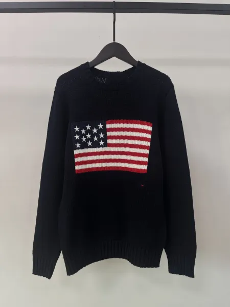 Ralph Lauren Polo USA Flag Knit Sweater Navy - 9