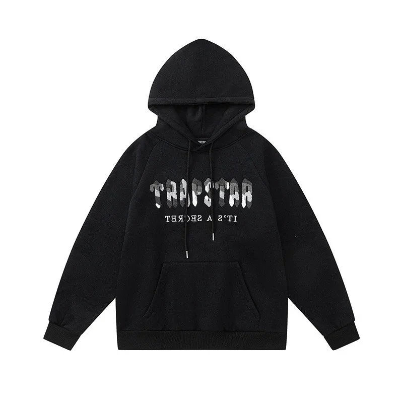 Gradient letter tiger head embroidery hooded sweatshirt + long pants sports suit