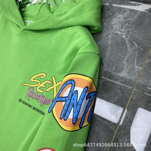 Chrome Hearts x SEX Records Green Graphic Hoodie - 5