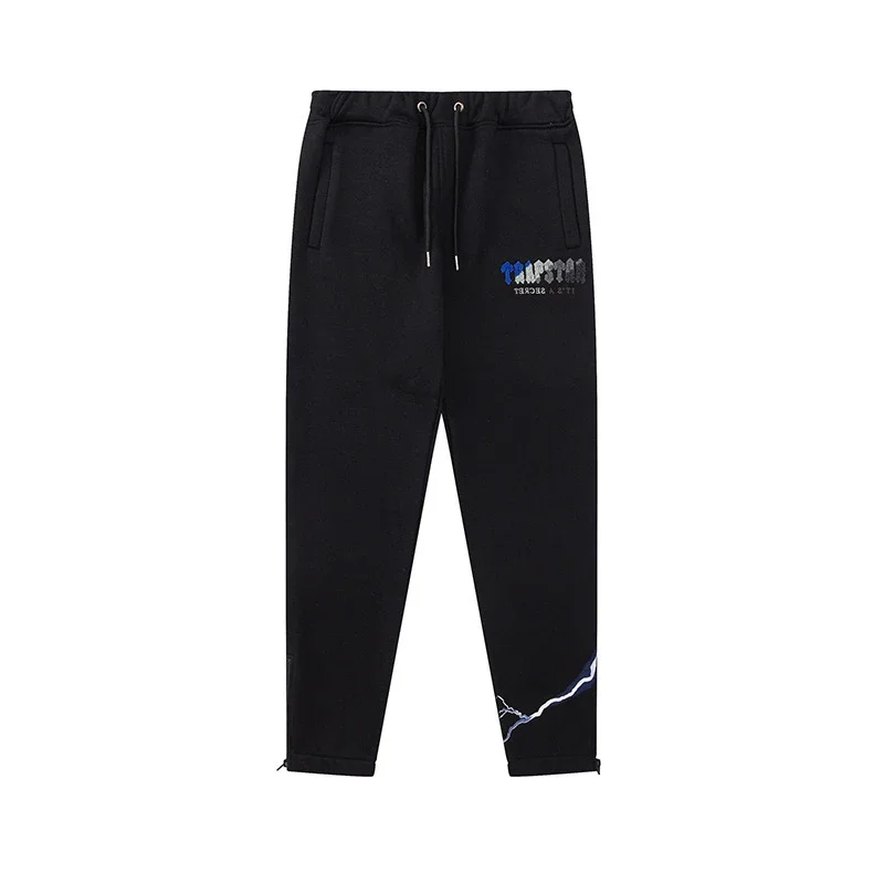 Gradient letter tiger head embroidery hooded sweatshirt + long pants sports suit