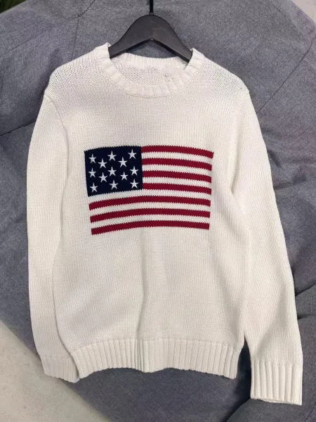 Ralph Lauren Polo USA Flag Knit Sweater Navy - 6