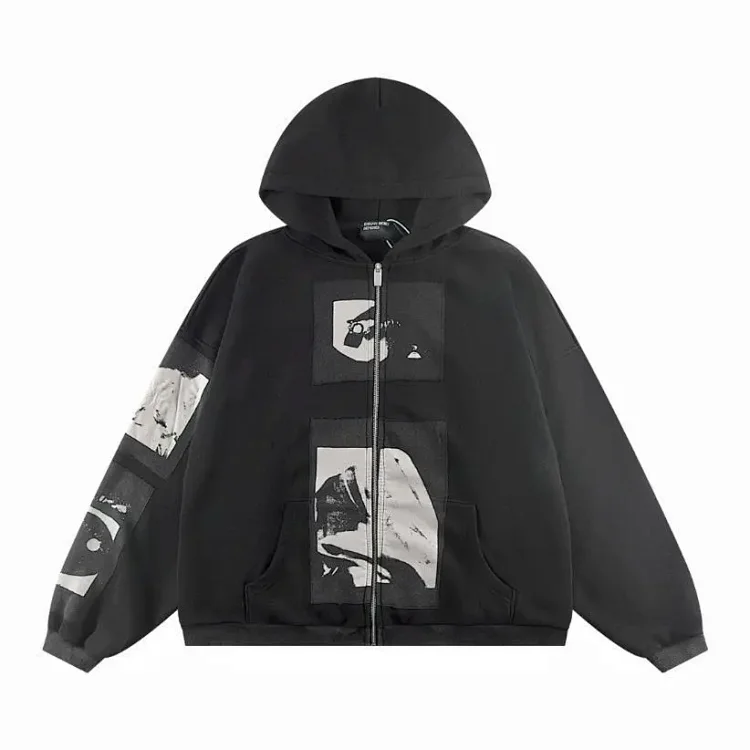 ERD Melancholy Rich Second Generation Washed and Distressed Letter Printed Hooded Sweatshirt(pic17) ERD Melancholy Rich Second Generation Washed and Distressed Letter Printed Hooded Sweatshirt