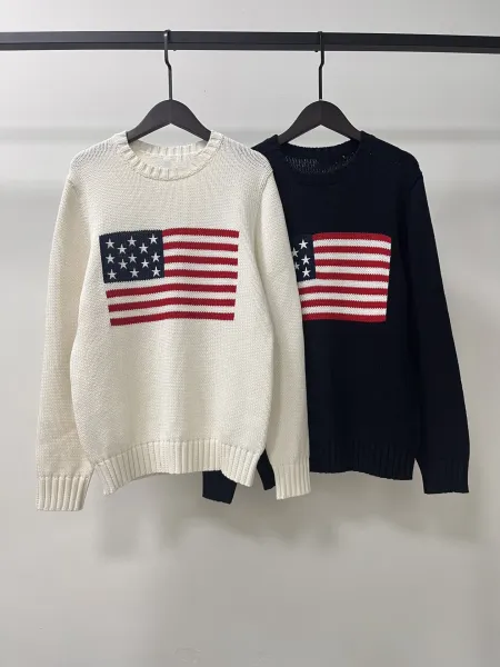 Ralph Lauren Polo USA Flag Knit Sweater Navy - 4