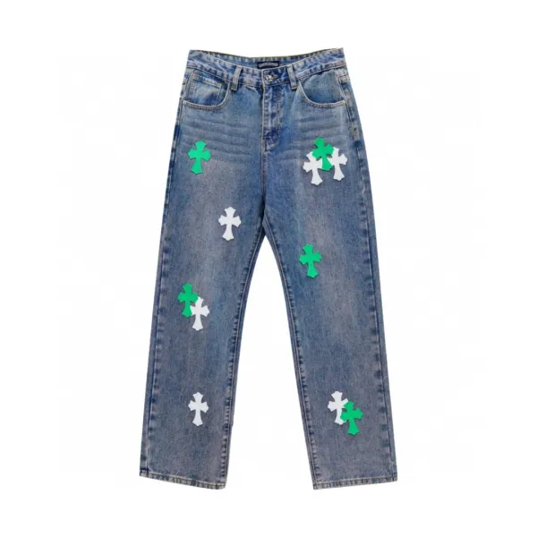 Chrome Hearts x Custom Cross-Embellished Straight-Leg Jeans - 1
