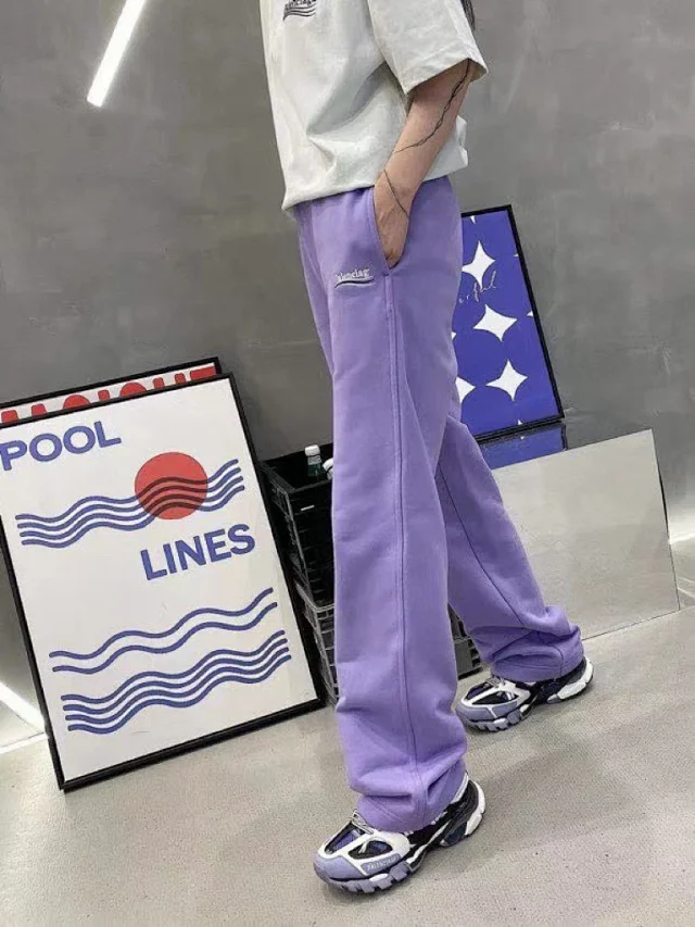 Unbranded Trousers Drawstring wide-leg with embroidered stripe detail product detail image 21
