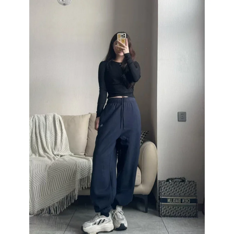 Yoga sweatpants, wide leg pants, drawstring trousers, loose and casual