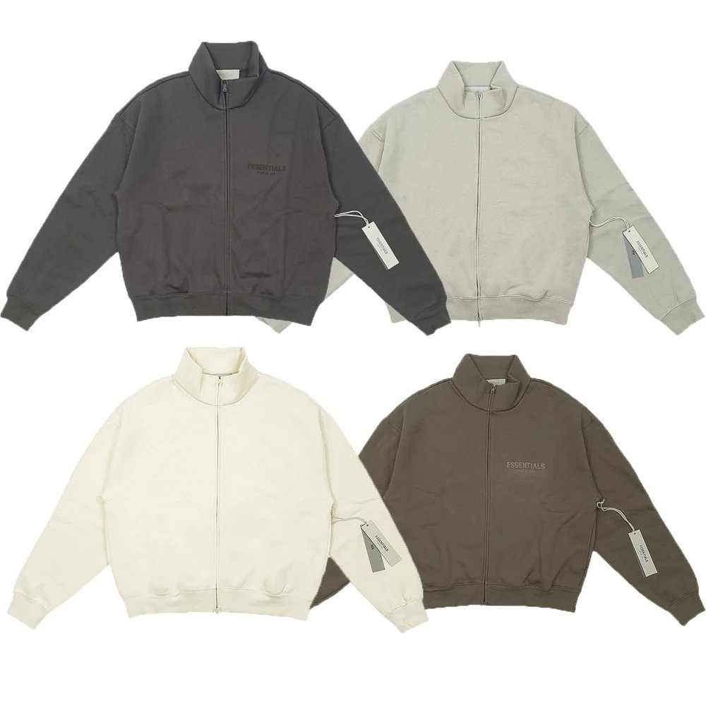 Fear of God Essentials Flocked Logo Zip Hoodie